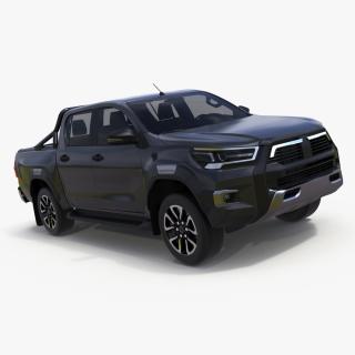 Pickup Truck Simplified Black 3D model