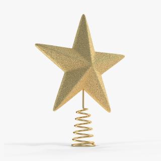 3D Gold Star Tree Topper