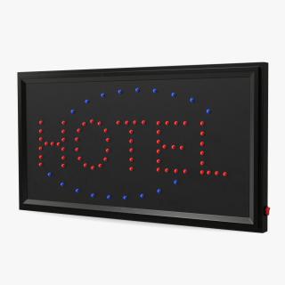 3D model Hotel Neon LED Light Sign Board OFF