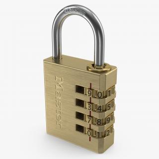 3D model Brass Combination Padlock