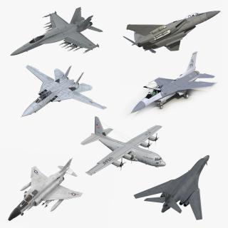 3D Rigged US Military Airplanes Collection 2