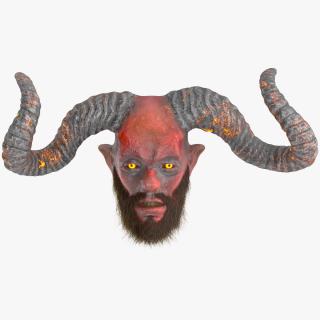 Demon Head with Horns Fur 2 3D