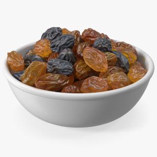 3D Mixed Raisins in a Bowl model