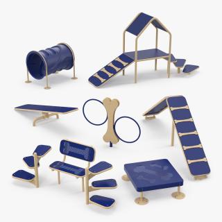 Dog Park Set Blue 3D