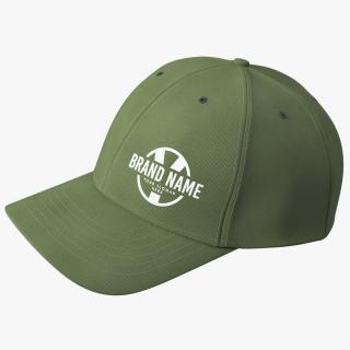 Cap Cotton Olive Your Brand 3D