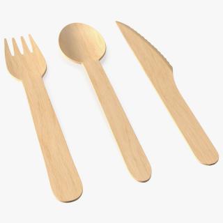 3D model Disposable Wooden Cutlery