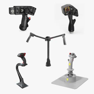 3D model Helicopter Flight Control Sticks Collection 3