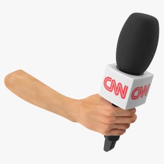 3D CNN Reporter Hand with Microphone model