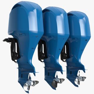 Triple Outboard Motors 3D