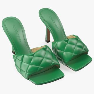 Green Padded Mule Bottega Veneta 3D