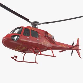 Aviation Services Helicopter Eurocopter AS355 Rigged 3D