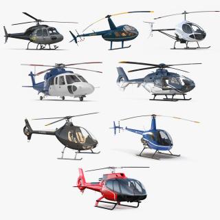 Rigged Private Helicopters Collection 6 3D model