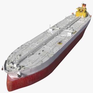 Cargo Oil Supertanker with Helicopter 3D