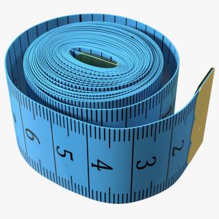 3D Blue Rolled Tailor Tape model