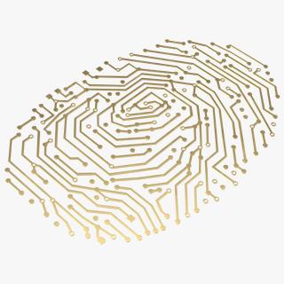 Electronic Fingerprint Gold 3D