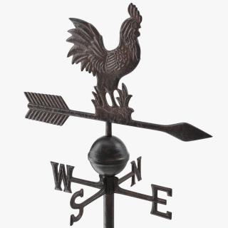 Vintage Cast Iron Rooster Weathervane 3D