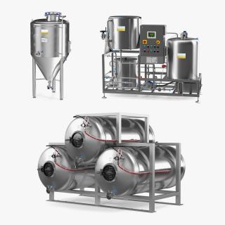 3D Beer Microbrewery Equipment Collection model