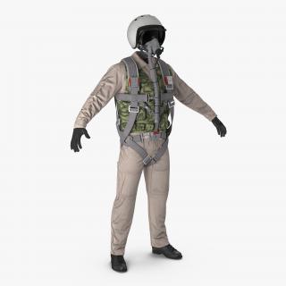 3D Russian Jet Fighter Pilot Uniform model