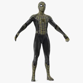 3D Spiderman Black Suit Neutral Pose model