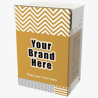 3D Rectangular Aseptic Carton Package Mockup Gold