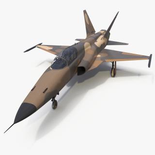 3D Camouflaged Military Fighter Jet without Rockets model