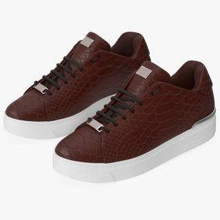 Sneakers Python Leather Brown 3D model