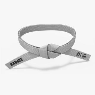 Karate White Waist Belt Obi 3D