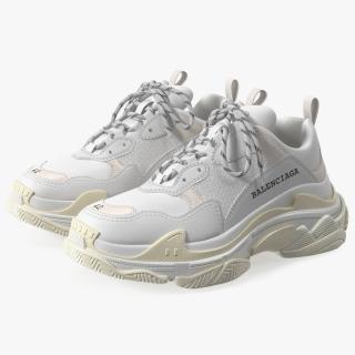 3D Balenciaga Triple S Sneaker White model