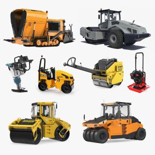 3D model Rigged Road Compactors Collection 6