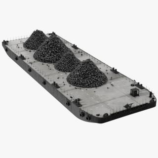 3D model Pontoon Barge Loaded Coal