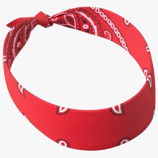 3D Bandana Headband Paisley Red model