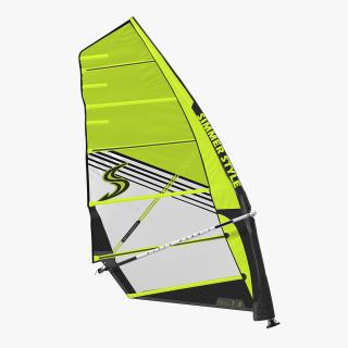 Windsurf Mast Sail and Boom 3D