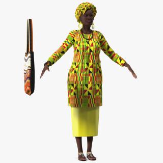 African Woman Wearing Traditional Clothes Rigged for Modo 3D