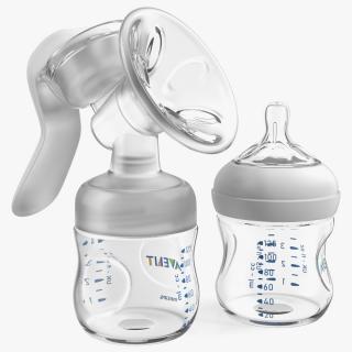 3D Philips Avent Manual Breast Pump and Baby Bottle model