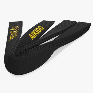 3D Aikido Black Obi Belt