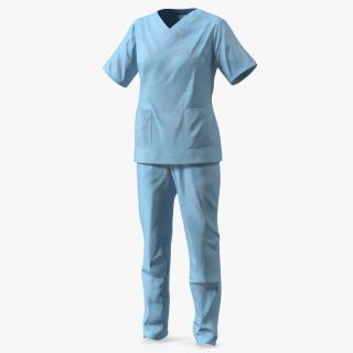 Medical Scrubs Uniform with Stains 3D model