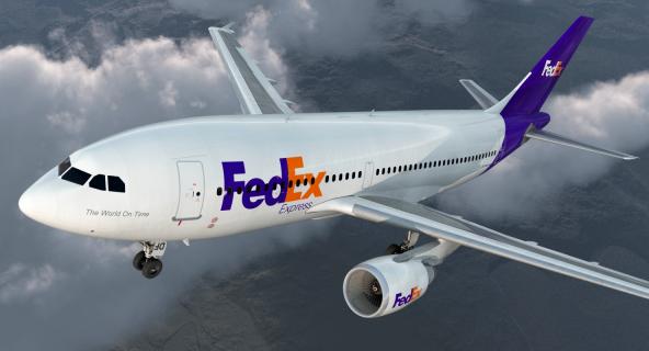 3D Airbus A310-300 FedEx Rigged model