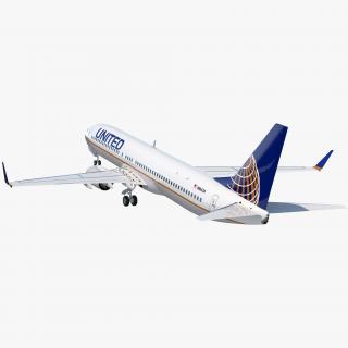 Boeing 737-900 United Airlines Rigged 3D