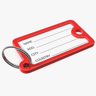 Plastic Key Tags with Label Window 3D model