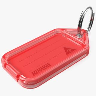 3D Kevron Plastic Key Tag Red Open