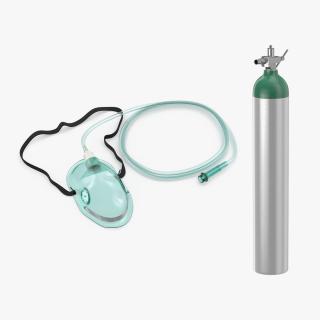 3D Oxygen Mask with Oxygen Cylinder Collection model