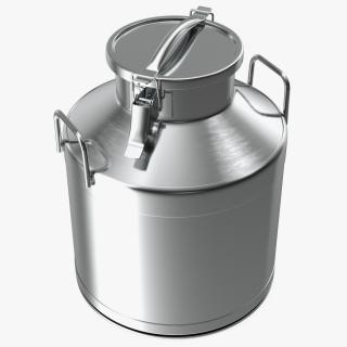 3D Milk Can Stainless Steel 10 Liter model