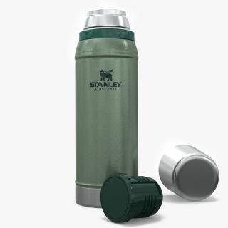 3D Stanley Stainless Steel Vacuum Bottle Green Open model