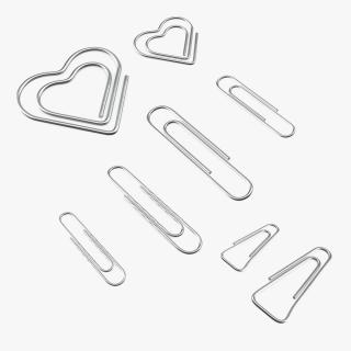 3D Metal Paper Clips Collection model