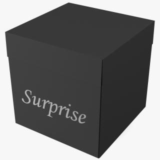 Black Cardboard Gift Box 3D model