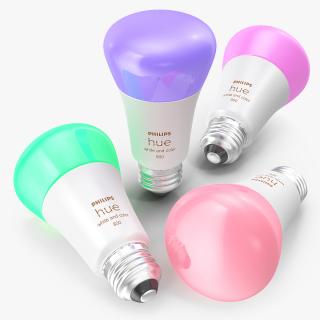 3D Philips Hue White and Color Ambiance Smart 4 Bulb Kit model