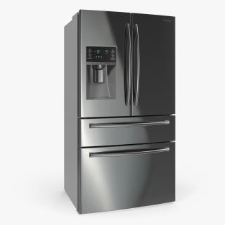 Refrigerator Samsung 4 Door with FlexZone Drawer Steel 3D model