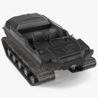 Dirty Amphibious ATV No Roof Black 3D model