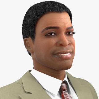 Light Skin Black Man in Formal Suit Rigged 3D