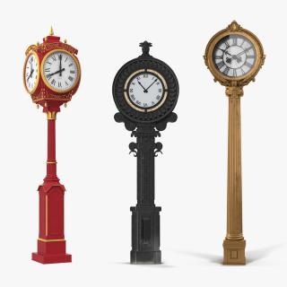 3D model New York Street Clocks Collection 2